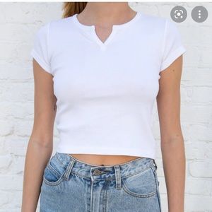 2 Brandy Melville Ashlyn V Notch Tops